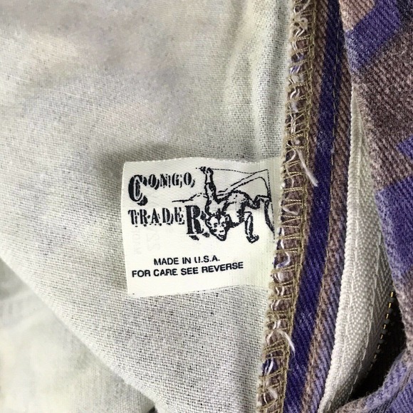 Congo Trader Women's 22W Jean Shorts Purple Brown Aztec Western Cut Off VTG C6 - Picture 2 of 4